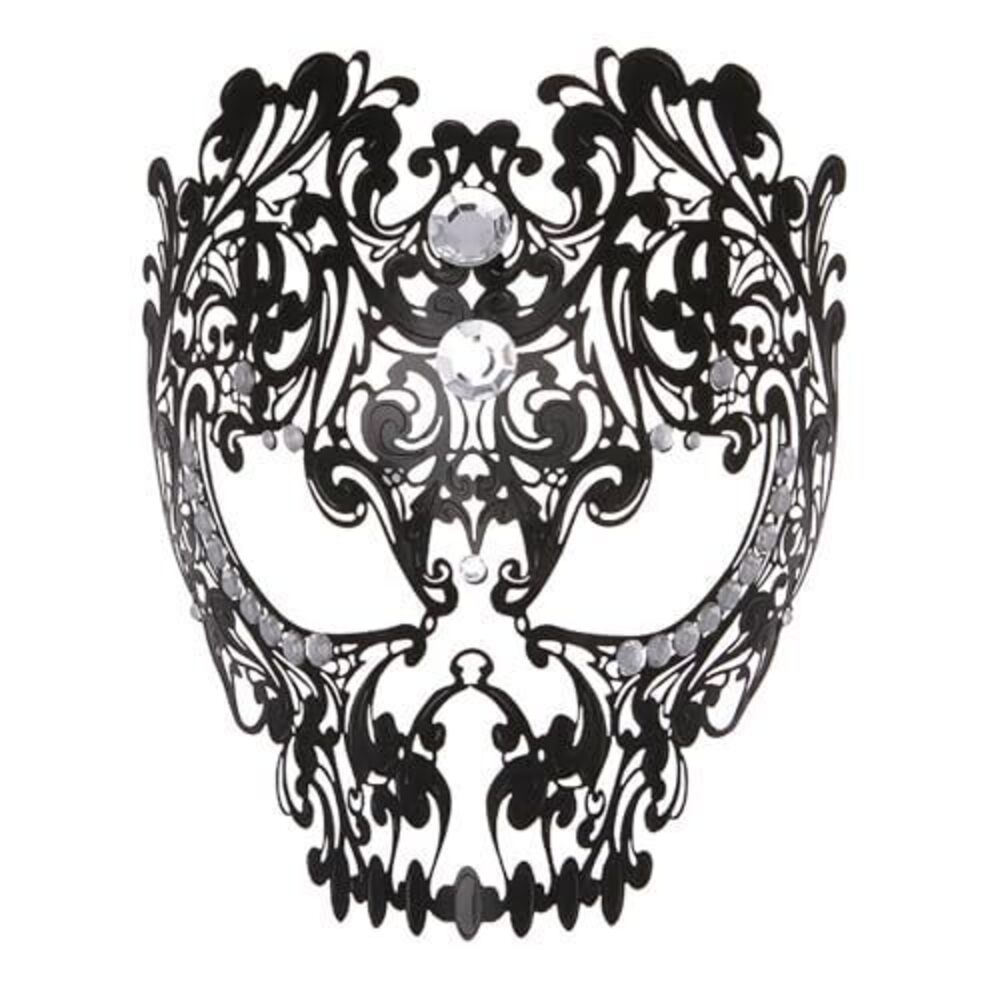 5533 Halloween Gothic Metal Skull Mask with Rhinestones: Masquerade